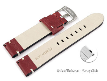 Leather Quick release Watch Strap Moret without padding 24mm