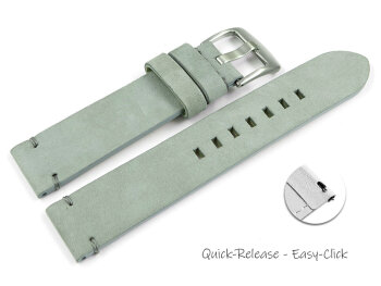Quick release Watch Strap grey Veluro leather without padding 24mm