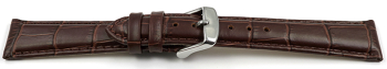 Watch strap - Genuine leather - Croco print - brown -...