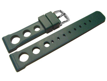 Watch strap - extra strong - Silicone - three holes - green