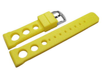 Watch strap - extra strong - Silicone - three holes - yellow