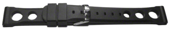 Watch strap - extra strong - Silicone - three holes - black