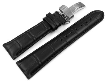 Deployment Clasp II - Genuine leather - black - 17,19,20,21,22,23 mm