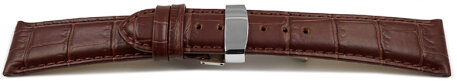 Deployment Clasp II - Genuine leather - brown - 17,19,20,21,22,23 mm