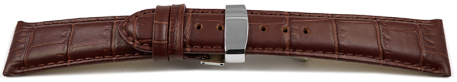 Deployment Clasp II - Genuine leather - brown - 17,19,20,21,22,23 mm