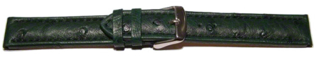 Watch strap - genuine ostrich leather - dark green