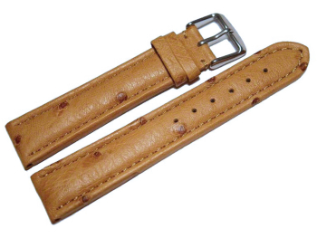 Watch strap - genuine ostrich leather - nature