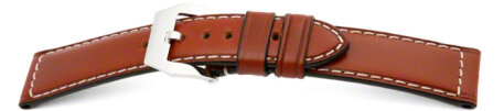 Strong buckle watch strap - Oiled Russian leather - light brown