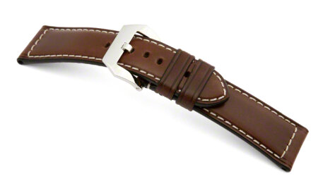 Strong buckle watch strap - Oiled Russian leather - brown