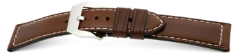 Strong buckle watch strap - Oiled Russian leather - brown