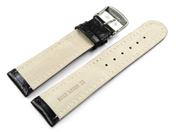 Watch band - Genuine leather - Bark - black