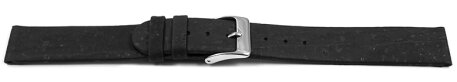 Vegan Cork Black Watch Strap 18mm Steel