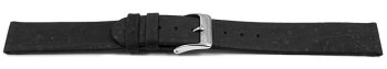 Vegan Cork Black Watch Strap 18mm Steel