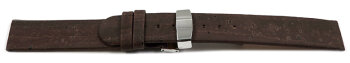 Vegan Cork Foldover Clasp Dark Brown Watch Strap 12mm...