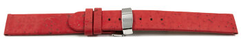 Vegan Cork Foldover Clasp Red Watch Strap 12mm 14mm 16mm...