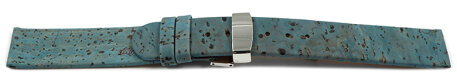 Vegan Cork Foldover Clasp Pavone Watch Strap 12mm 14mm 16mm 18mm 20mm 22mm