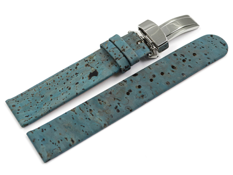 Vegan Cork Foldover Clasp Pavone Watch Strap 12mm 14mm...