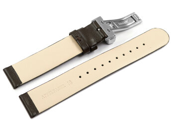 Vegan Apple Fibre Dark Brown Watch Strap Foldover Clasp 12mm 14mm 16mm 18mm 20mm 22mm
