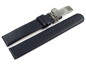 Vegan Apple Fibre Dark Blue Watch Strap Foldover Clasp...