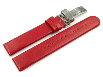 Vegan Apple Fibre Red Watch Strap Foldover Clasp 12mm...