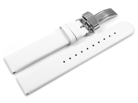 Vegan Apple Fibre White Watch Strap Foldover Clasp 12mm...