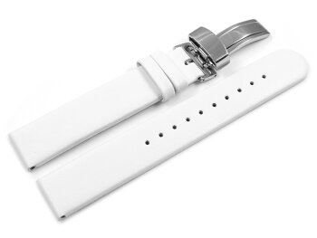 Vegan Apple Fibre White Watch Strap Foldover Clasp 12mm 14mm 16mm 18mm 20mm 22mm