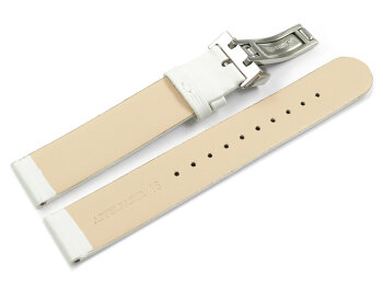 Vegan Apple Fibre White Watch Strap Foldover Clasp 12mm 14mm 16mm 18mm 20mm 22mm