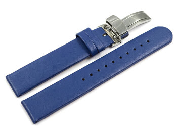 Vegan Apple Fibre Blue Watch Strap Foldover Clasp 12mm...