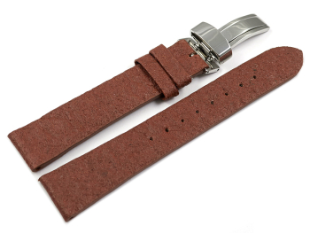 Light Brown Vegan Pineapple Watch Strap Foldover Clasp 14mm 16mm 18mm 20mm 22mm