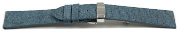 Blue Vegan Pineapple Watch Strap Foldover Clasp 14mm 16mm...