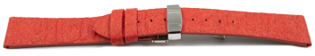 Red Vegan Pineapple Watch Strap Foldover Clasp 14mm 16mm 18mm 20mm 22mm