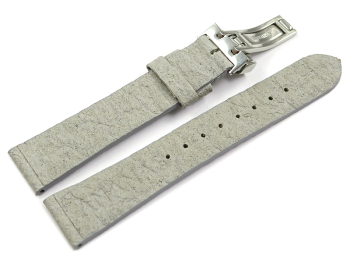 Grey Vegan Pineapple Watch Strap Foldover Clasp 14mm 16mm 18mm 20mm 22mm