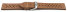 Breathable Perforated Light Brown Leather Watch Strap 18mm Steel