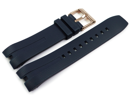 Genuine Lotus Dark Blue Rubber Watch Strap for 18190/2