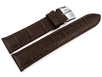 Lotus Brown Croc Grained Leather Watch Strap for 18219 suitable for 15798