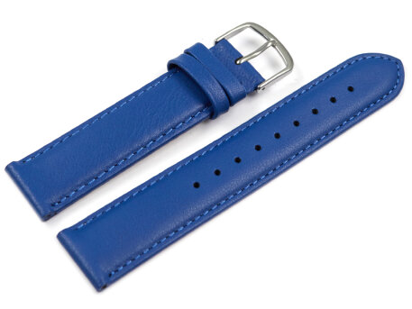 Watch band - genuine leather - smooth - blue