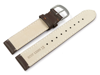 Watch band - genuine leather - smooth - brown