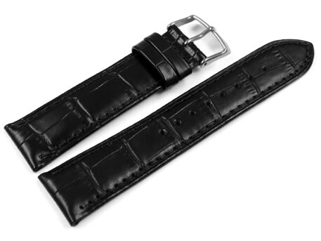 Lotus Black Leather Croc Grained Watch Strap for 15961...