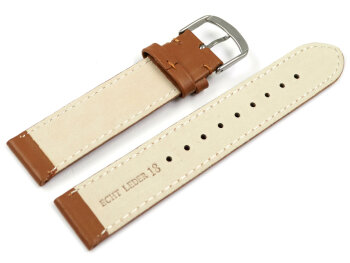 Watch band - genuine leather - smooth - Caramel