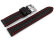 Lotus Black Leather Watch Strap with Red Stitching for 18665