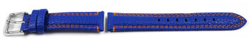 Lotus Blue Leather Watch Strap with Orange Stitching for 18665