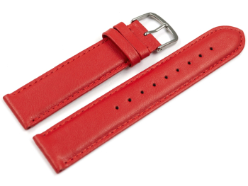 Watch band - genuine leather - smooth - red