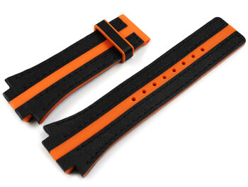 Festina Black Leather Watch Strap with Orange Stripe for...