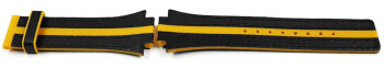 Festina Black Leather Watch Strap with Yellow Stripe for...