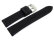 Black Silicone Watch Strap with Blue Stitching 18mm 20mm 22mm 24mm