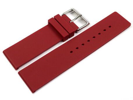 Watch strap Silicone smooth red 18mm 20mm 22mm