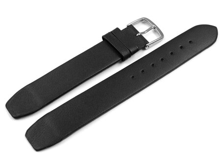 Black Leather Watch Strap with open band ends 6mm 8mm...