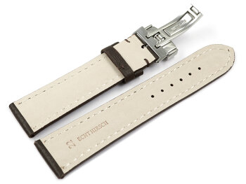 Watch strap deployment clasp strong padded Deer Leather dark brown Soft and flexible 18mm 20mm 22mm 24mm