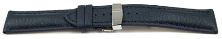 Watch strap deployment clasp strong padded Deer Leather dark blue Soft and flexible 18mm 20mm 22mm 24mm