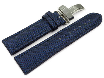 Watch strap padded HighTech textile look blue Folding...